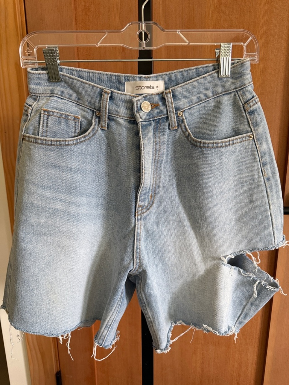 storets Light Blue Distressed Denim Cutoff Shorts